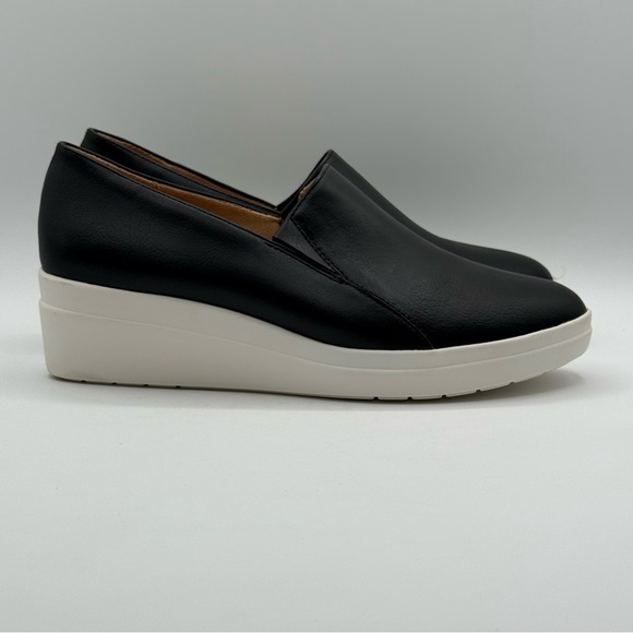 Naturalizer Sandra Wedge Shoes Black Slip-On Comfort Size 11W Leather - Picture 2 of 16